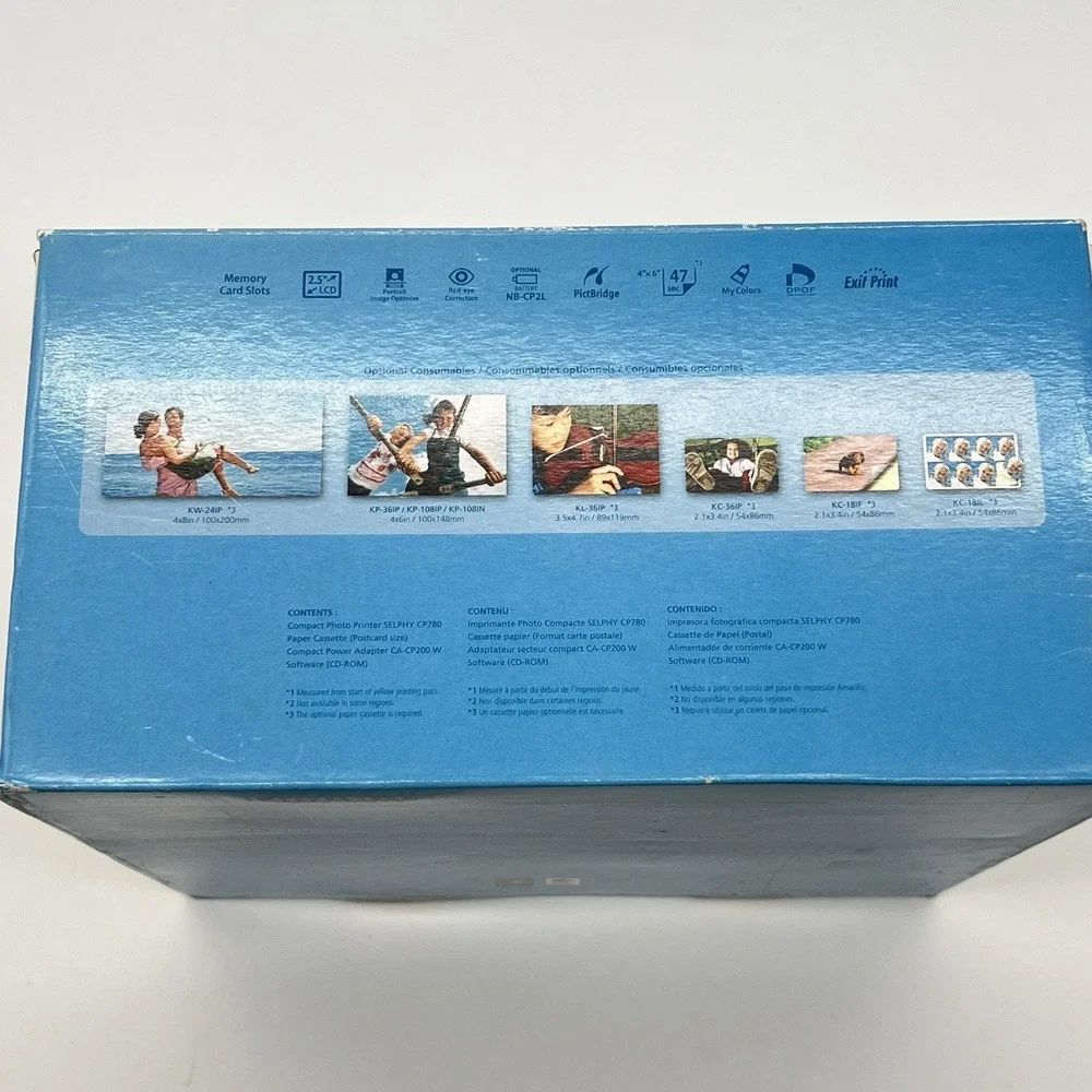 Canon CP780 SELPHY Portable Photo Printer, Silver,Photo Paper Open Box